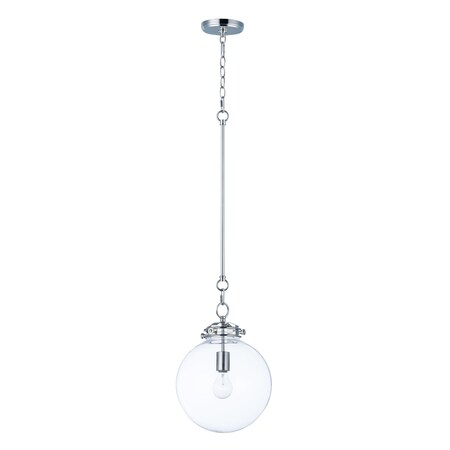 Maxim Lighting Retro 1-Light 11" Wide Polished Nickel Pendant Light 25180CLPN